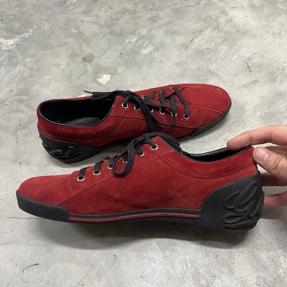 Gucci Suede DK Royal Men's Sneakers Size 8 Red Gucci Script EU 41 - Picture 6 of 10